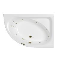 Акриловая ванна WHITECROSS Aquarella "SMART" 0109.170110.100.SMART.BR 170х110 правая белая глянцевая/бронза
