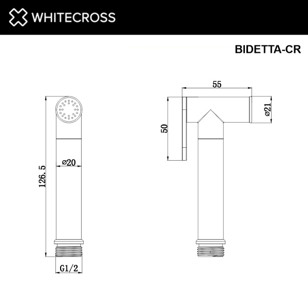 Гигиеническая лейка WHITECROSS Y BIDETTA-CR хром