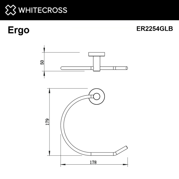 Полотенцедержатель WHITECROSS Ergo ER2254GLB золото брашированное