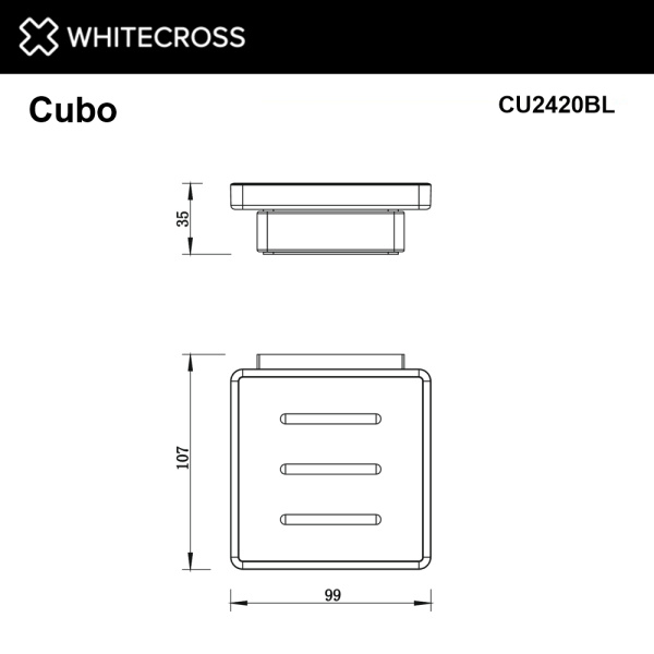 Мыльница WHITECROSS Cubo CU2420BL черный матовый