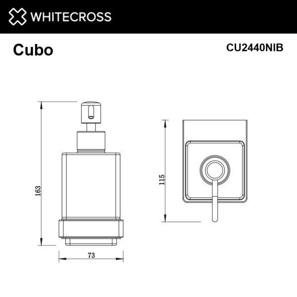 Дозатор для жидкого мыла WHITECROSS Cubo CU2440NIB никель брашированный