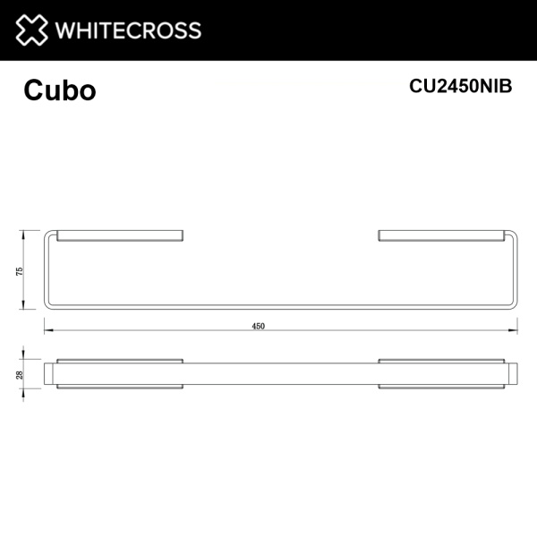 Полотенцедержатель WHITECROSS Cubo CU2450NIB никель брашированный
