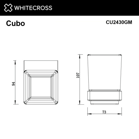 Стакан для ванной WHITECROSS Cubo CU2430GM графит