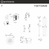 Душевой комплект с термостатом и тропическим душем WHITECROSS Y YSET09NIB никель брашированный