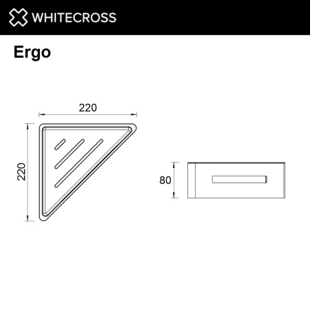 Полка угловая WHITECROSS Ergo ER2282GLB золото брашированное