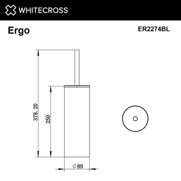 Ершик для унитаза WHITECROSS Ergo ER2274BL черный матовый