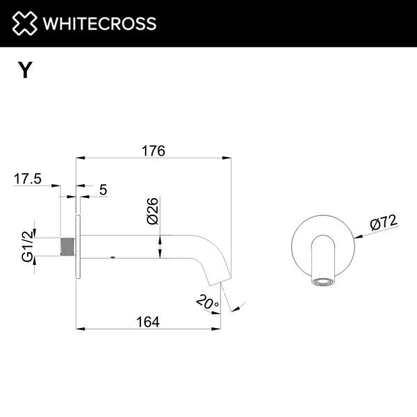 Излив WHITECROSS Y Y1201GLB золото брашированное