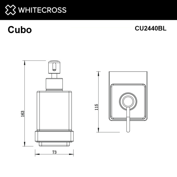 Дозатор для жидкого мыла WHITECROSS Cubo CU2440BL черный матовый