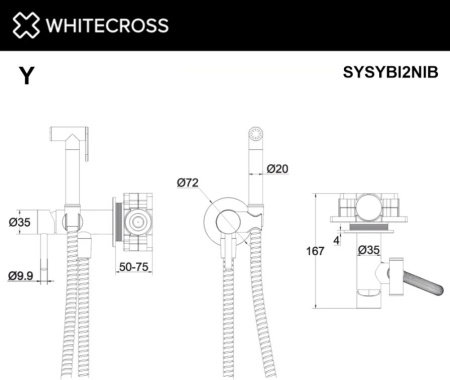 Гигиенический душ WHITECROSS Y SYSYBI2GL С ВНУТРЕННЕЙ ЧАСТЬЮ золото гленцевое