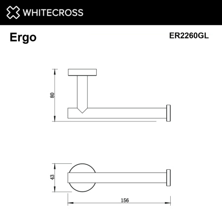 Держатель туалетной бумаги WHITECROSS Ergo ER2260GL золото гленцевое