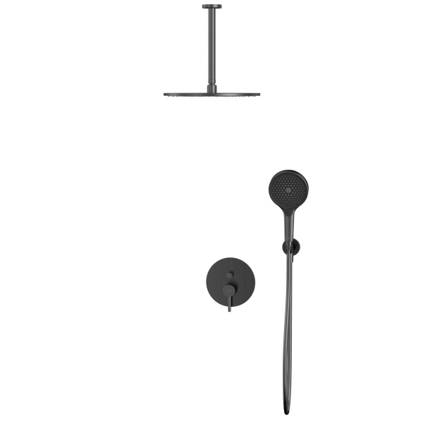 Душевой комплект с ручным и тропическим душем WHITECROSS Y YSET12TOPGM графит