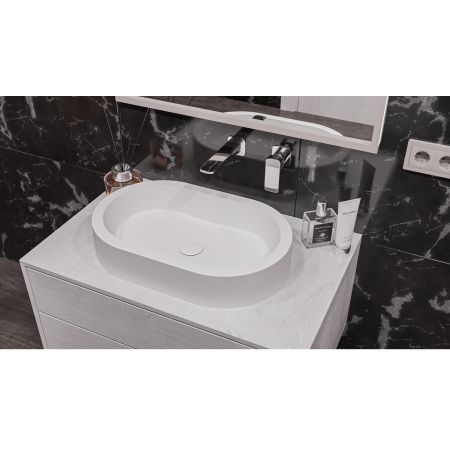 Раковина накладная WHITECROSS Malachite A 0721.055035.200 55х35 искусственный камень белый матовый
