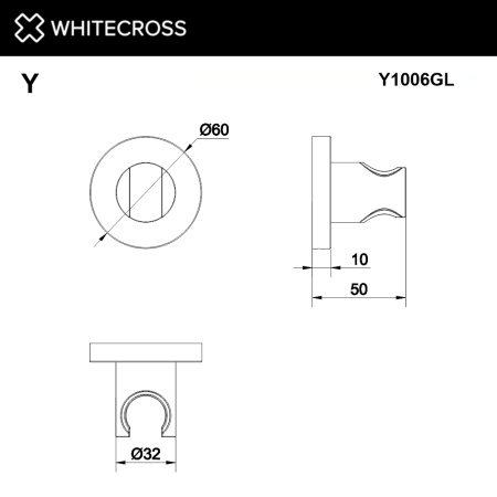 Держатель ручного душа WHITECROSS Y Y1006GL золото гленцевое