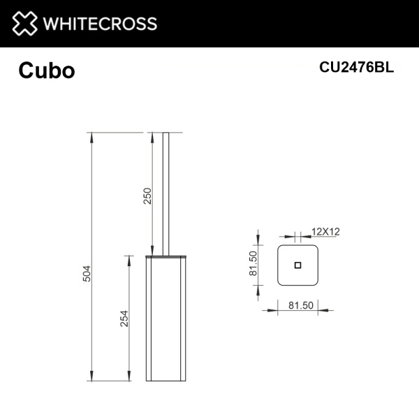 Ершик для унитаза WHITECROSS Cubo CU2476BL черный матовый
