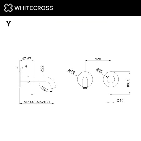 Внешняя часть встраиваемого смесителя WHITECROSS Y 2-Y1226NIB никель брашированный