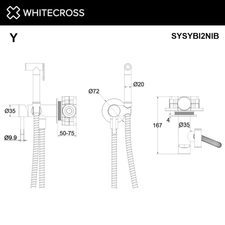 Внешняя часть гигиенического душа WHITECROSS Y 2-SYSYBI2CPB медь брашированная