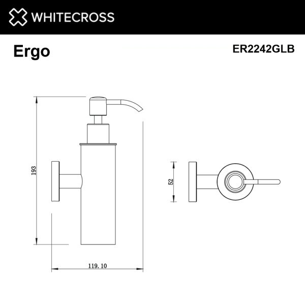 Дозатор для жидкого мыла WHITECROSS Ergo ER2242GLB золото брашированное