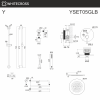 Душевой комплект с ручным и тропическим душем WHITECROSS Y YSET05GLB золото брашированное
