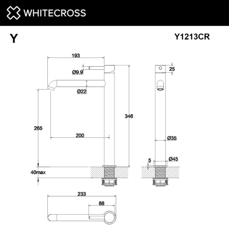 Смеситель для раковины XL WHITECROSS Y Y1213CR хром