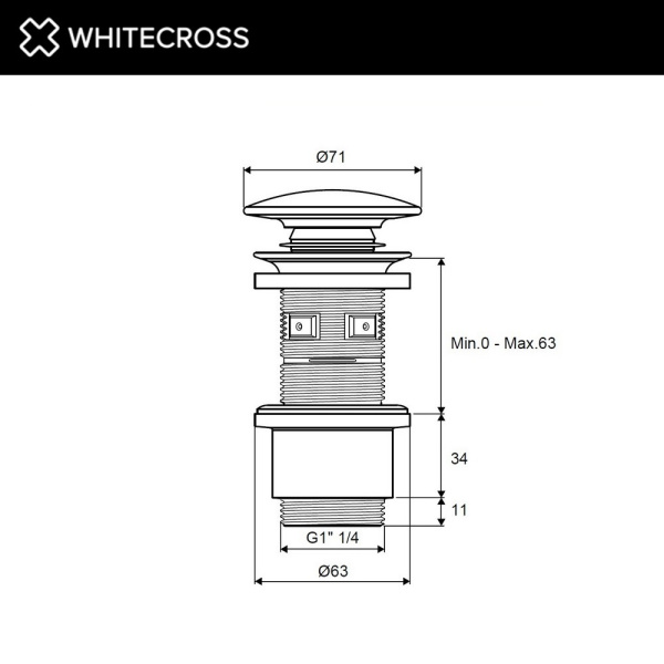 Донный клапан WHITECROSS A707GLB золото брашированное