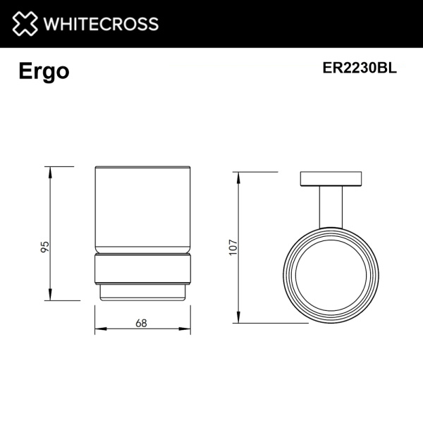 Стакан для ванной WHITECROSS Ergo ER2230BL черный матовый