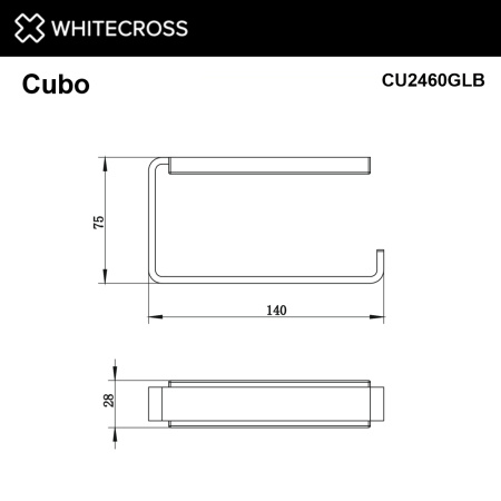 Держатель туалетной бумаги WHITECROSS Cubo CU2460GLB золото брашированное