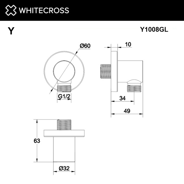 Шланговое подключение WHITECROSS Y Y1008GL золото гленцевое