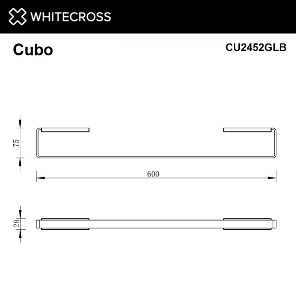 Полотенцедержатель WHITECROSS Cubo CU2452GLB золото брашированное