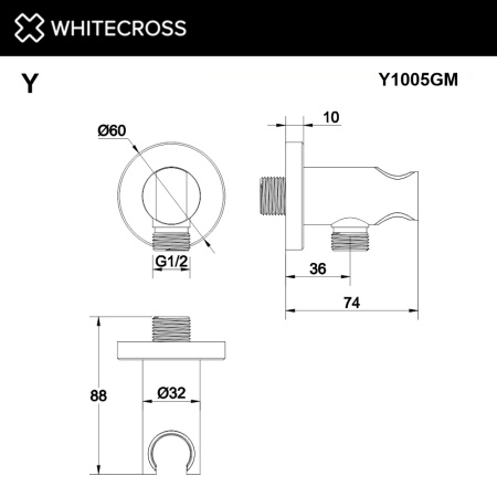 Шланговое подключение с держателем WHITECROSS Y Y1005GM графит