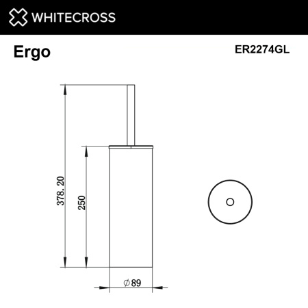 Ершик для унитаза WHITECROSS Ergo ER2274GL золото гленцевое