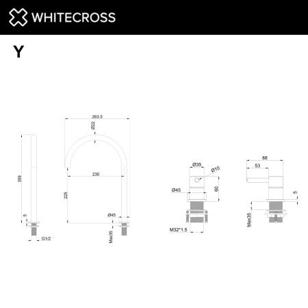 Смеситель для раковины WHITECROSS Y Y1218GLB золото брашированное