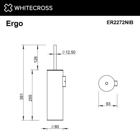 Ершик для унитаза WHITECROSS Ergo ER2272NIB никель брашированный