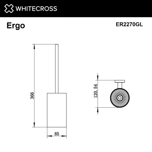 Ершик для унитаза WHITECROSS Ergo ER2270GL золото гленцевое