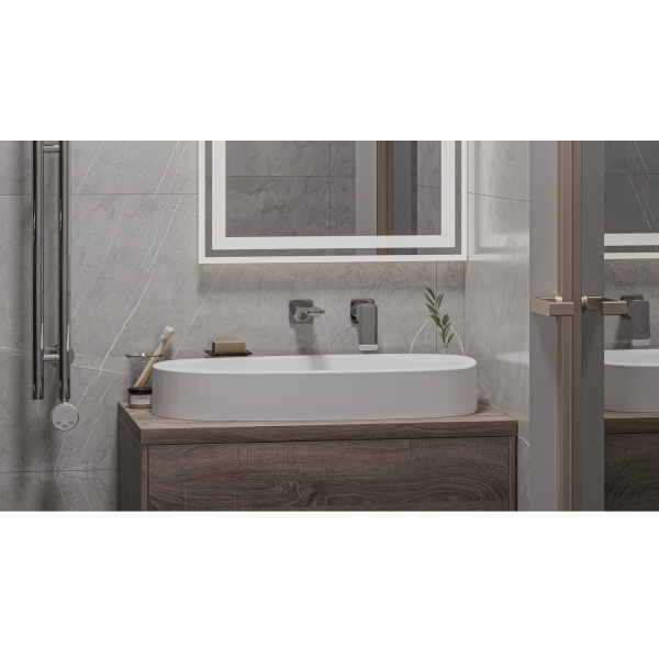Раковина накладная WHITECROSS Moonstone E 0731.070035.200 70х35 искусственный камень белый матовый