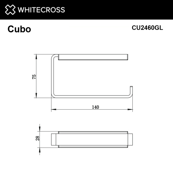 Держатель туалетной бумаги WHITECROSS Cubo CU2460GL золото гленцевое