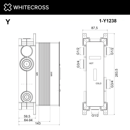 Встраиваемая часть смесителя WHITECROSS Y 1-Y1238