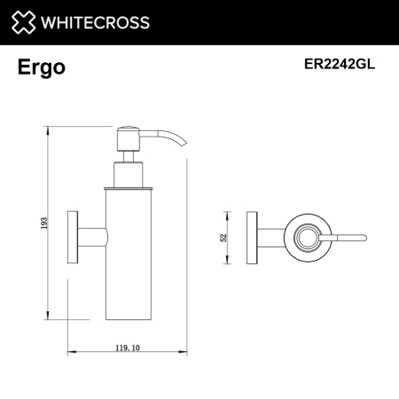 Дозатор для жидкого мыла WHITECROSS Ergo ER2242GL золото гленцевое