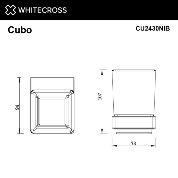 Стакан для ванной WHITECROSS Cubo CU2430NIB никель брашированный
