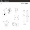 Душевой комплект с термостатом и тропическим душем WHITECROSS Y YSET09BL черный матовый