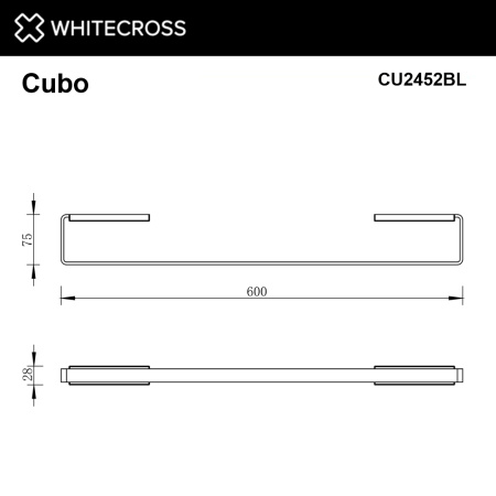 Полотенцедержатель WHITECROSS Cubo CU2452BL черный матовый