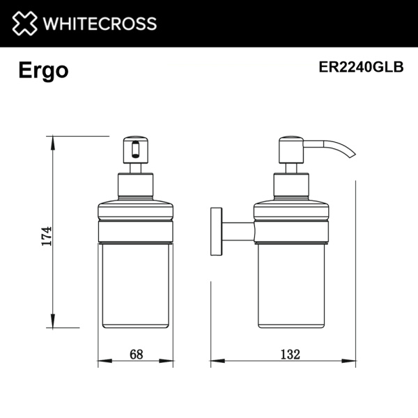 Дозатор для жидкого мыла WHITECROSS Ergo ER2240GLB золото брашированное