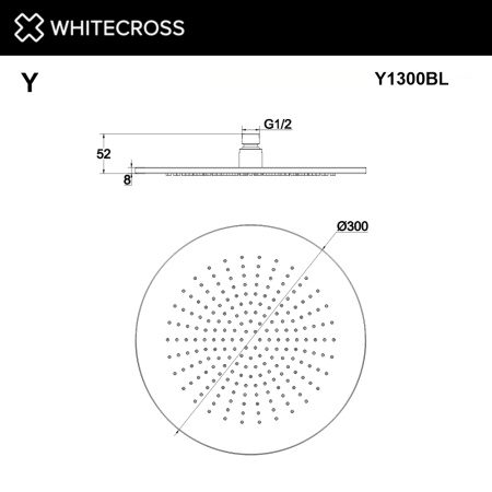 Верхний душ WHITECROSS Y Y1300BL черный матовый