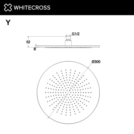 Верхний душ WHITECROSS Y Y1300CPB медь брашированная