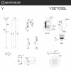 Душевой комплект с ручным и тропическим душем WHITECROSS Y YSET05BL черный матовый