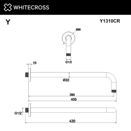 Кронштейн настенный WHITECROSS Y Y1310CR хром