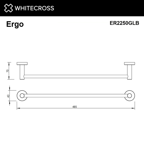 Полотенцедержатель WHITECROSS Ergo ER2250GLB золото брашированное