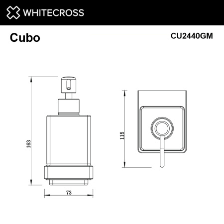 Дозатор для жидкого мыла WHITECROSS Cubo CU2440GM графит