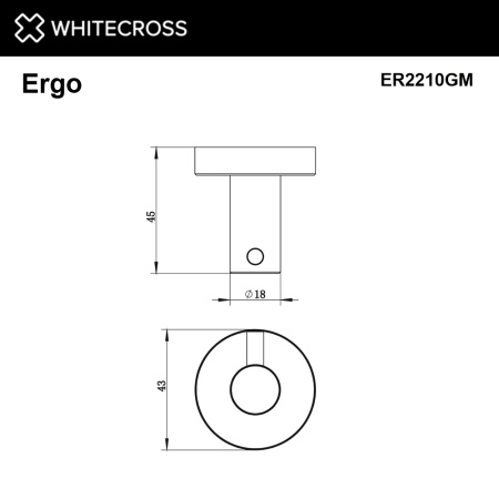 Крючок WHITECROSS Ergo ER2210GM графит