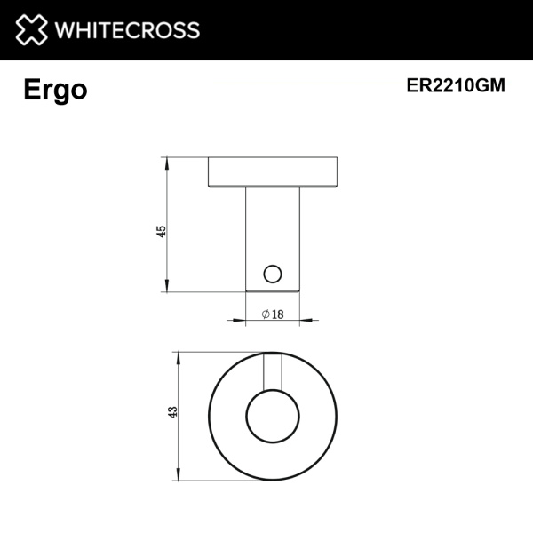 Крючок WHITECROSS Ergo ER2210GM графит