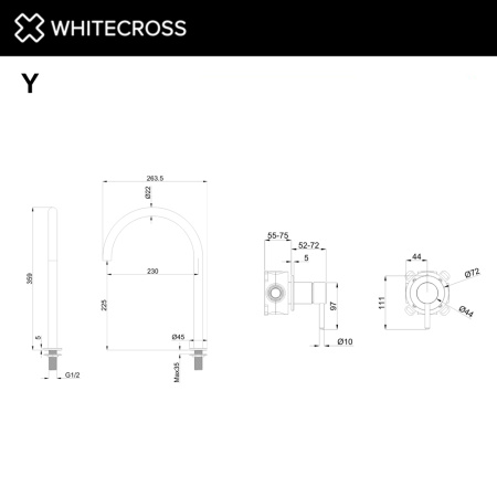 Смеситель для раковины WHITECROSS Y Y1219GLB золото брашированное